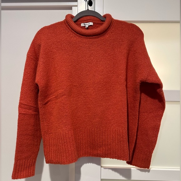 Madewell Sweaters - NWT. Madewell sweater. Size small. Red. Rolled Crewneck.